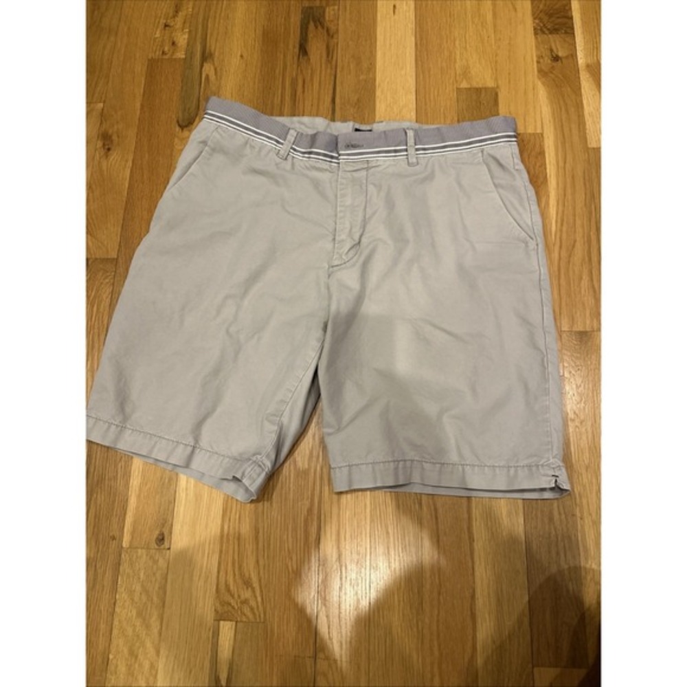 Hugo Boss Men's Gray Chino Clyde Regular Fit Preppy Casual Stretch Short Sz 34 R